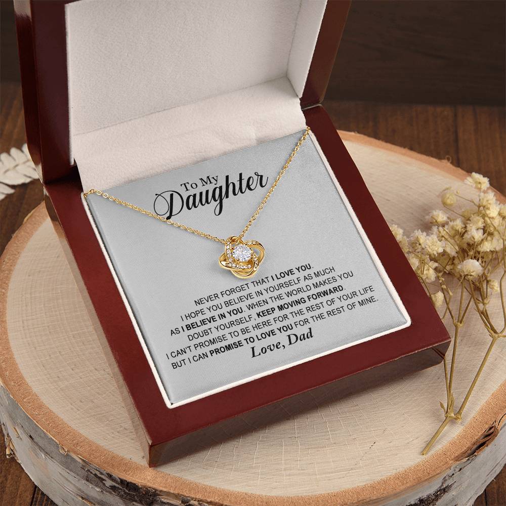 Daughter - Promise To Love You - Necklace Love Knot Necklace