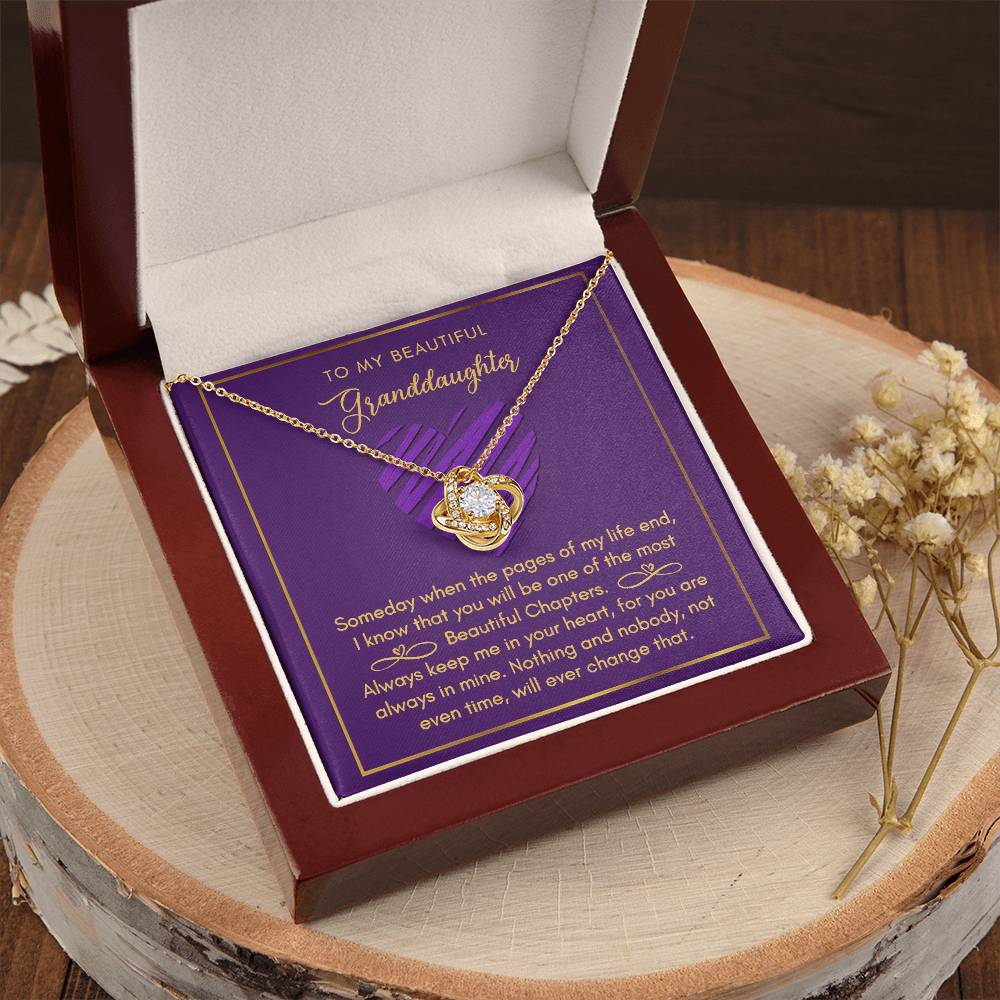 To My Beautiful Granddaughter Love Knot Necklace Love Knot Necklace