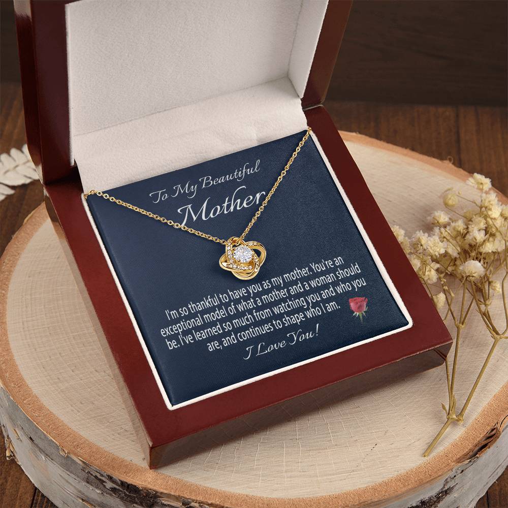Mothers Day Gift From Daughter Mother's Day Necklace To My Beautiful Mom Necklace Mom Gift From Son Mom Necklace 1 Love Knot Necklace