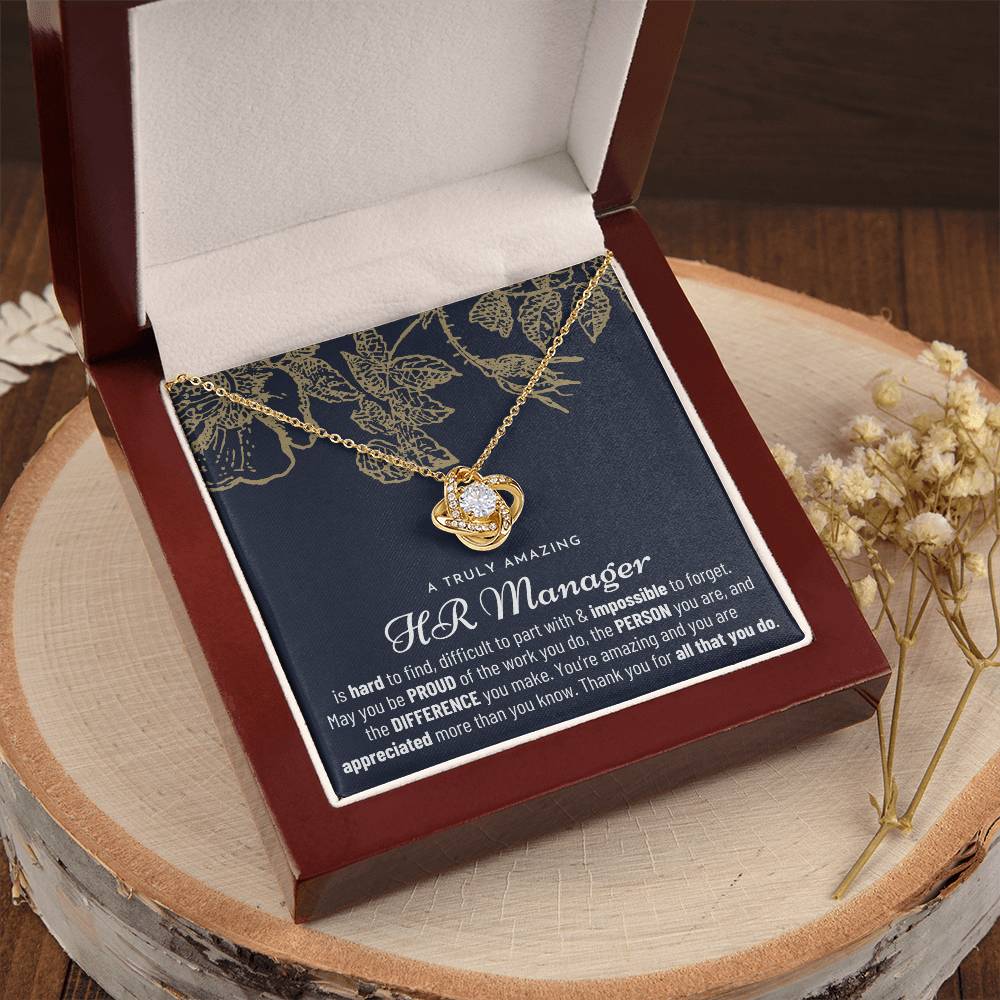 Gift For Hr Manager Hr Manager Gift Hr Manager Appreciation Gift Love Knot Necklace
