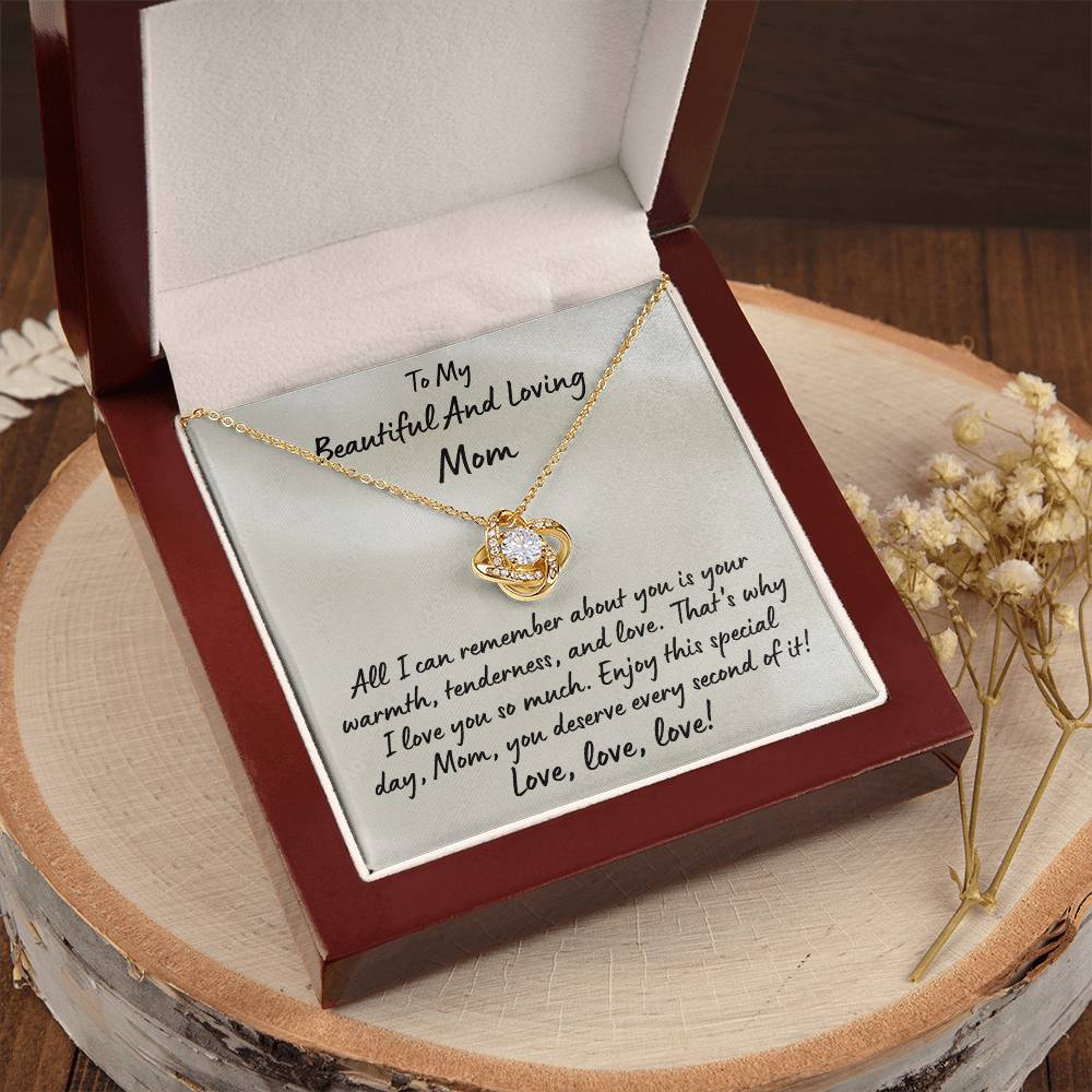 The Beautiful Love Knot Necklace For Mom On Mother's Day Love Knot Necklace