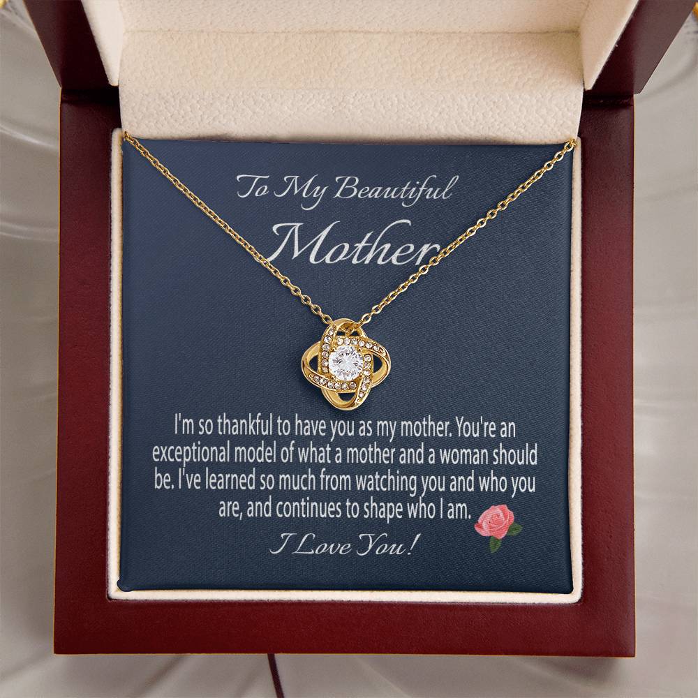 Mothers Day Gift From Daughter Mother's Day Necklace To My Beautiful Mom Necklace Mom Gift From Son Mom Necklace Love Knot Necklace