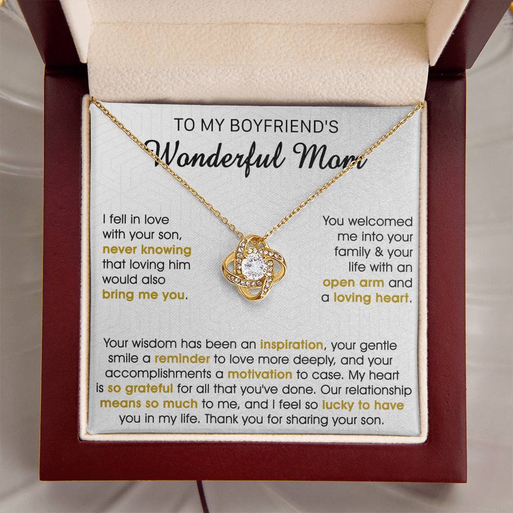 Gift For Boyfriend's Mom Bring Welcomed Your Wisdom Love Knot Necklace Love Knot Necklace