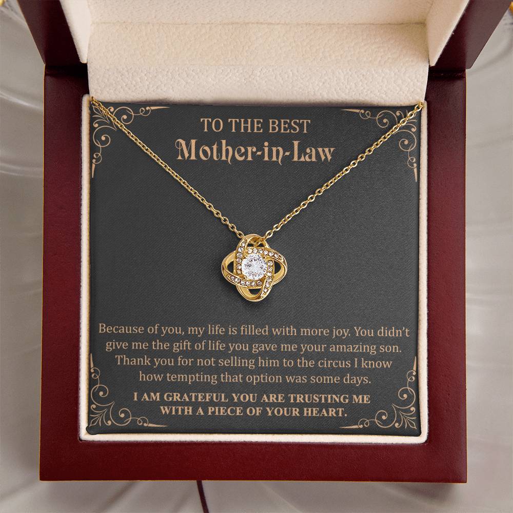 Gift For Mother-In-Law More Joy 1 Love Knot Love Knot Necklace