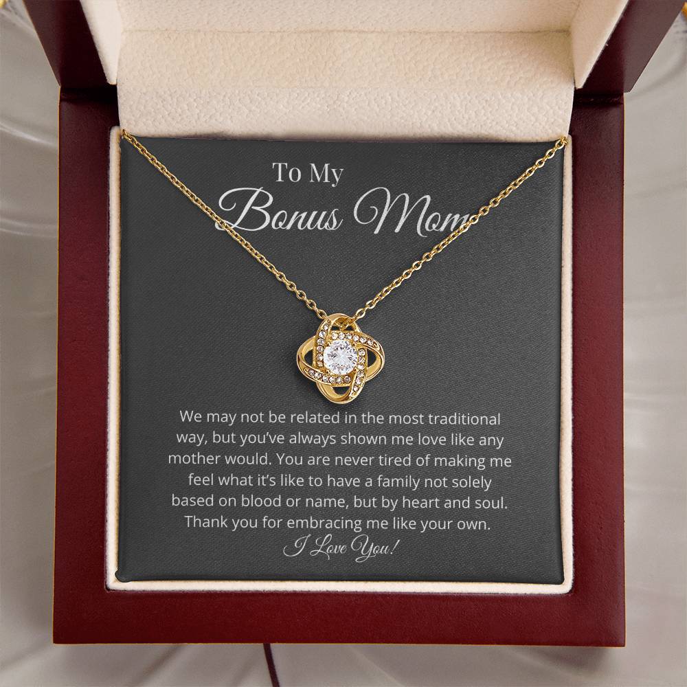 Bonus Mom Thank You Love Knot Necklace