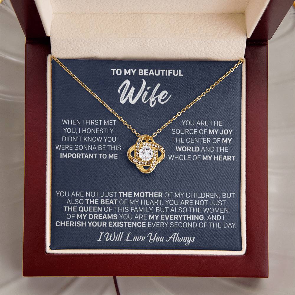 Gift For Wife My Joy The Mother Love Knot Necklace Love Knot Necklace