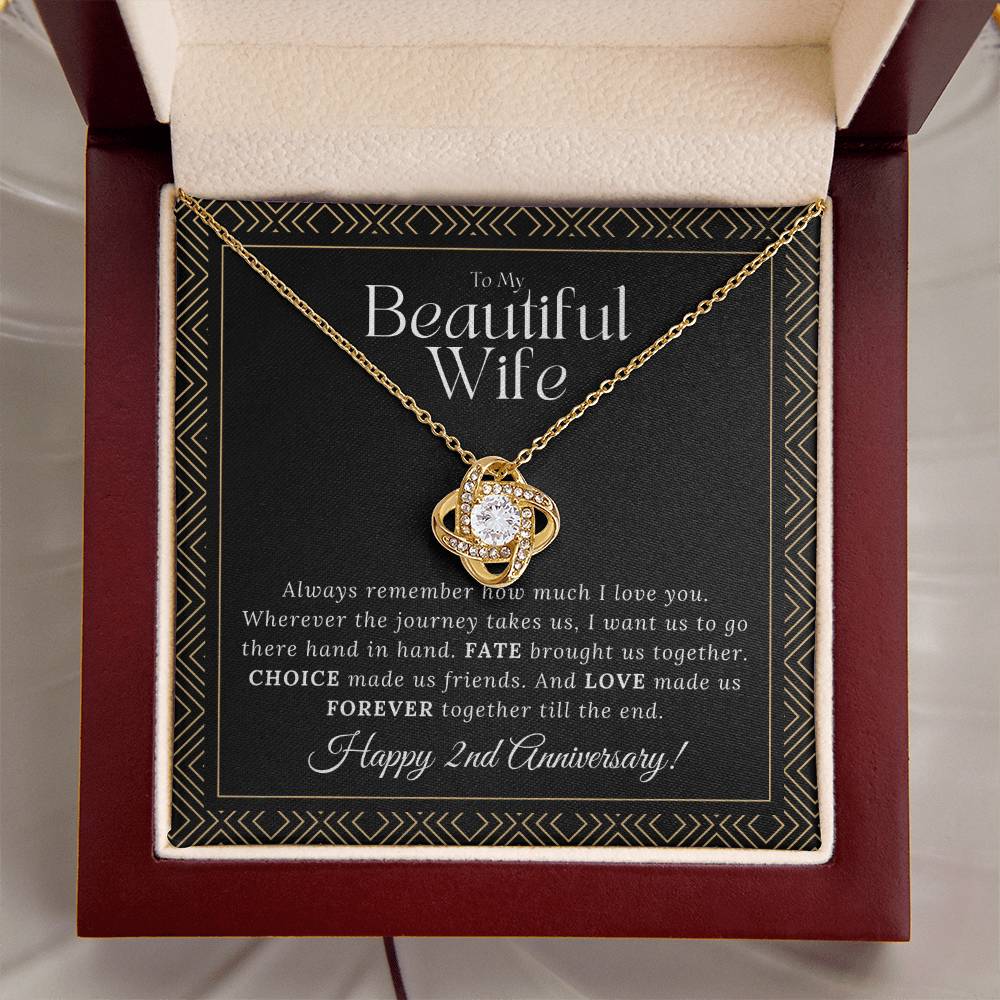 2 Year Anniversary Gift For Wife 2 Year Anniversary Gifts 2 Year Wedding Anniversary Gift Ideas 2Nd Wedding Anniversary Gift For Her Love Knot Necklace