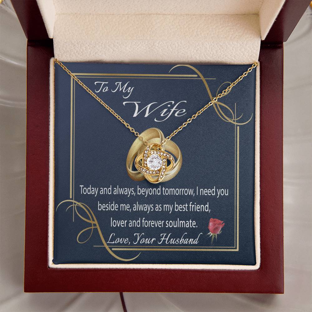 To My Wife Necklace With Message Card I Love You Necklace For Wife Anniversary Gift For Her Wife Birthday Gift Necklace Love Knot Necklace