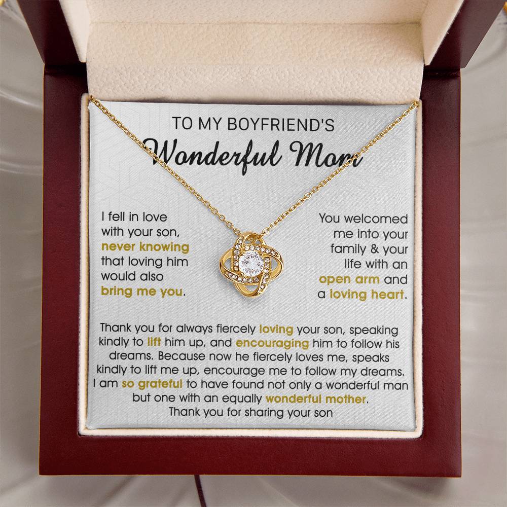 Gift For Boyfriend's Mom Bring Welcomed Fiercely Love Knot Necklace Love Knot Necklace