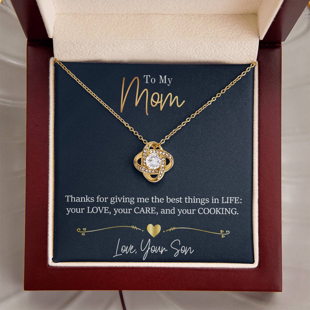 Mom - Thanks For Giving Me Love Knot Necklace