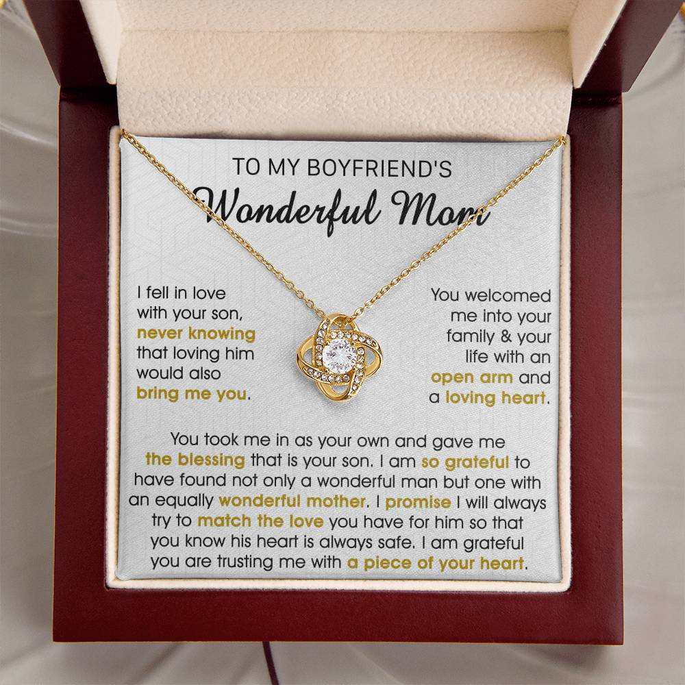 Gift For Boyfriend's Mom Bring Welcomed Wonderful Mother Love Knot Necklace 1 Love Knot Necklace