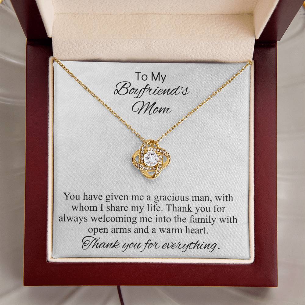 To My Boyfriends Mom Gift Mothers Day Gift For Boyfriends Mom Gifts For Boyfriends Mom Birthday Mothers Day Necklace Mothers Day Gift Love Knot Necklace