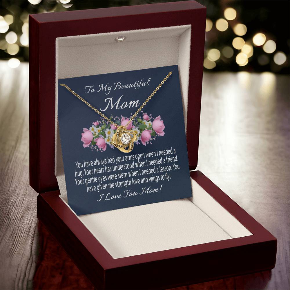Mothers Day Gift From Daughter Mother's Day Necklace To My Beautiful Mom Necklace Mom Gift From Son Mom Necklace 4 Love Knot Necklace