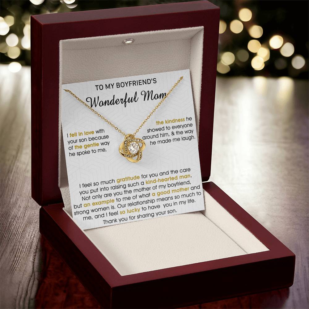 Gift For Boyfriend's Mom Gentle Way Hearted Man Love Knot Necklace Love Knot Necklace