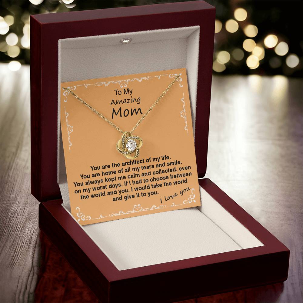 Love Knot Necklace With Architect Of My Life Message Card Love Knot Necklace