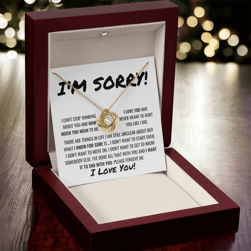 You Are The One Apology Necklace 1 Love Knot Necklace
