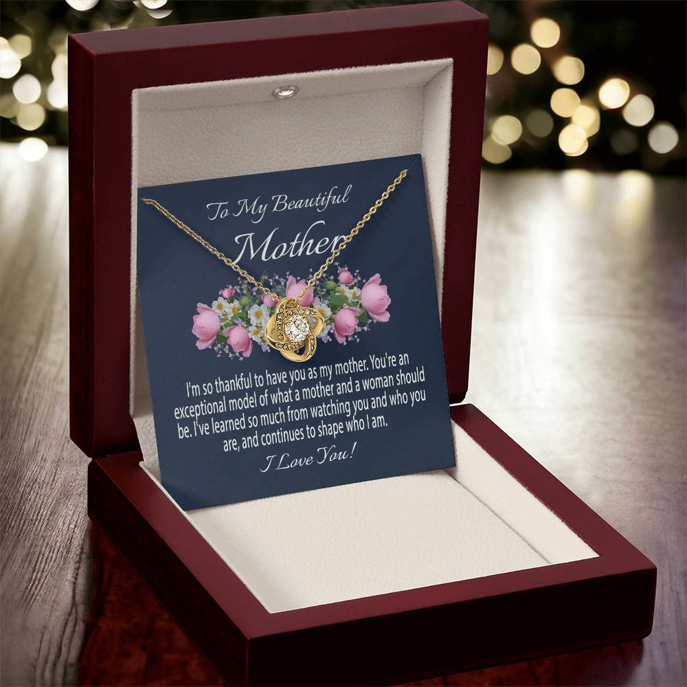 Mothers Day Gift From Daughter Mother's Day Necklace To My Beautiful Mother Necklace Mom Gift From Son Mom Necklace Love Knot Necklace