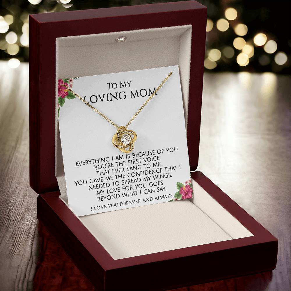 To My Loving Mom Necklace 1 Love Knot Necklace