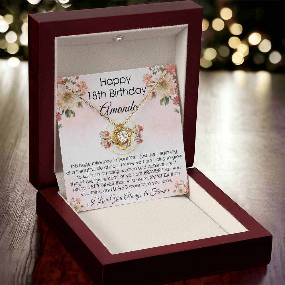 18Th Birthday Gift For Her 18Th Birthday Gift For Daughter 18 Year Old Gift 18 Birthday Gift For Daughter Niece Love Knot Necklace