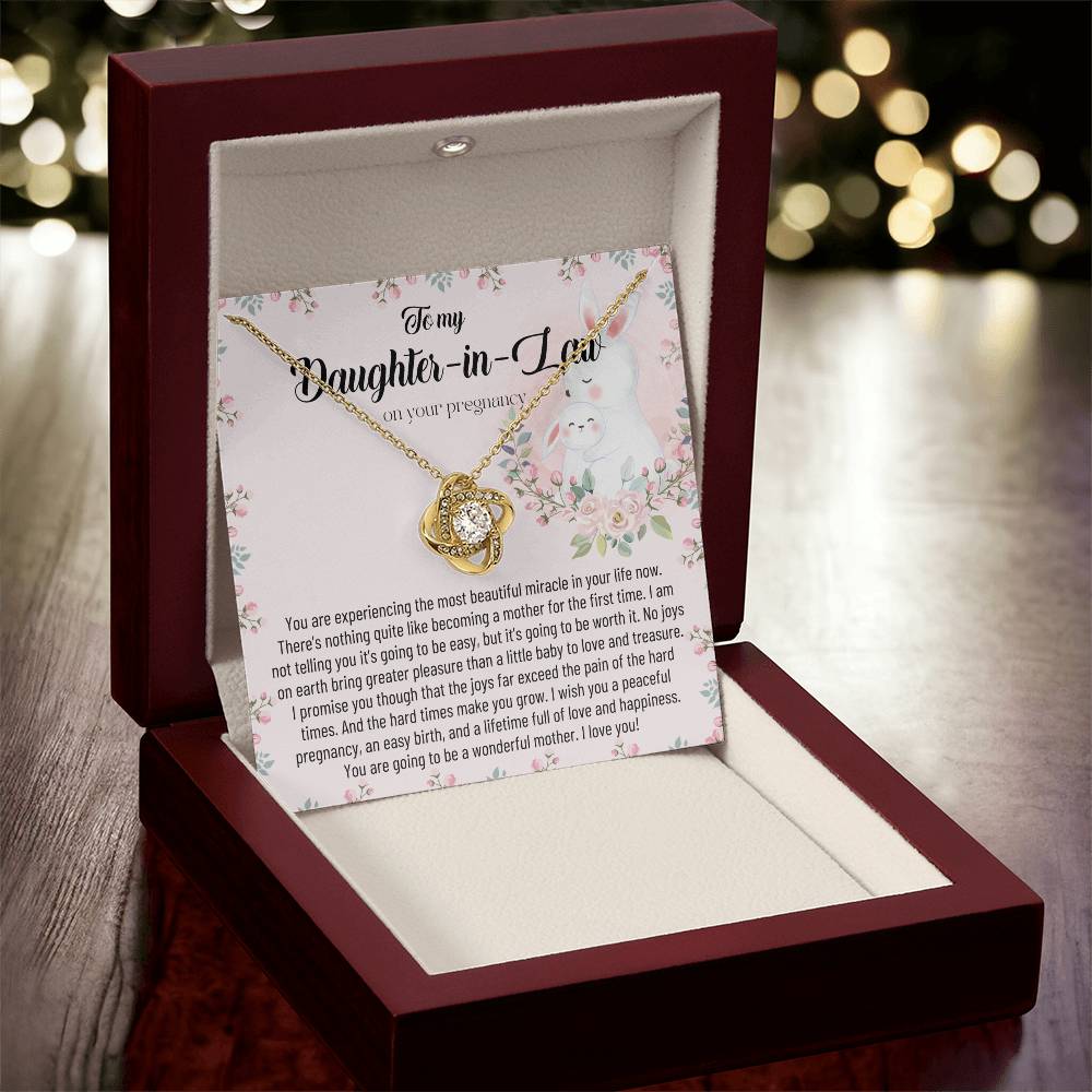 Pregnancy Gift For Daughter-In-Law Mom To Be Gift Expecting Mom Gift Pregnant Daughter In Law Gift From Mother-In-Law Postpartum Gift Love Knot Necklace
