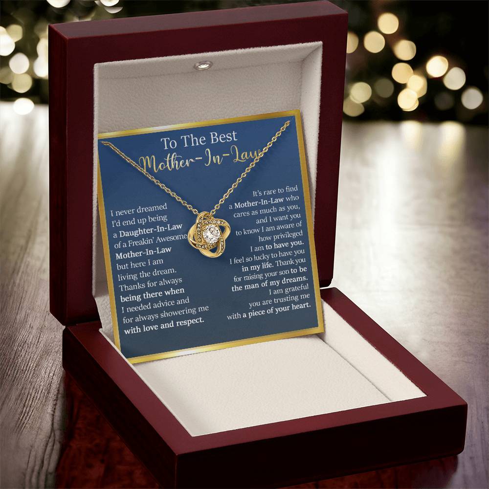 Gift For Mother-In-Law - Live The Dream - Love Knot Love Knot Necklace