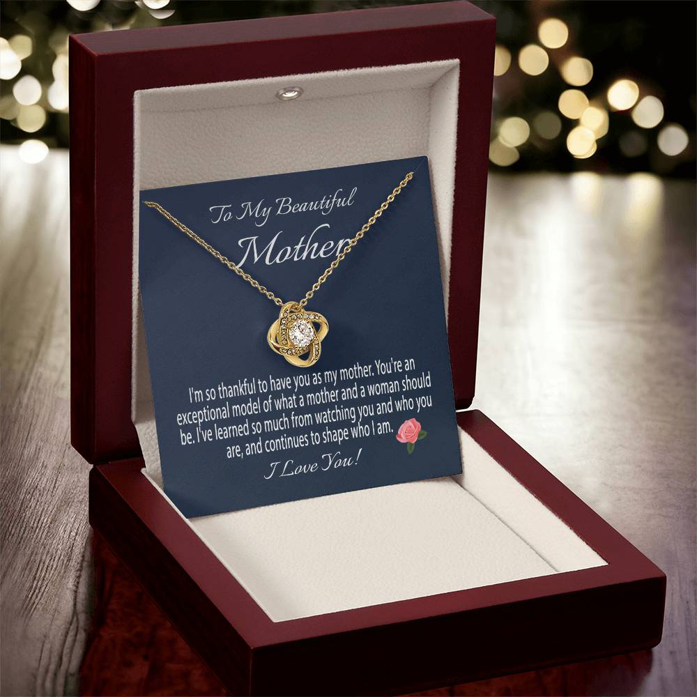 Mothers Day Gift From Daughter Mother's Day Necklace To My Beautiful Mom Necklace Mom Gift From Son Mom Necklace Love Knot Necklace