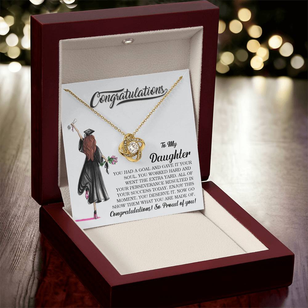 To My Daughter Graduation Gift Graduation Necklace For Her College Graduation Gift High School Senior Graduation Love Knot Necklace