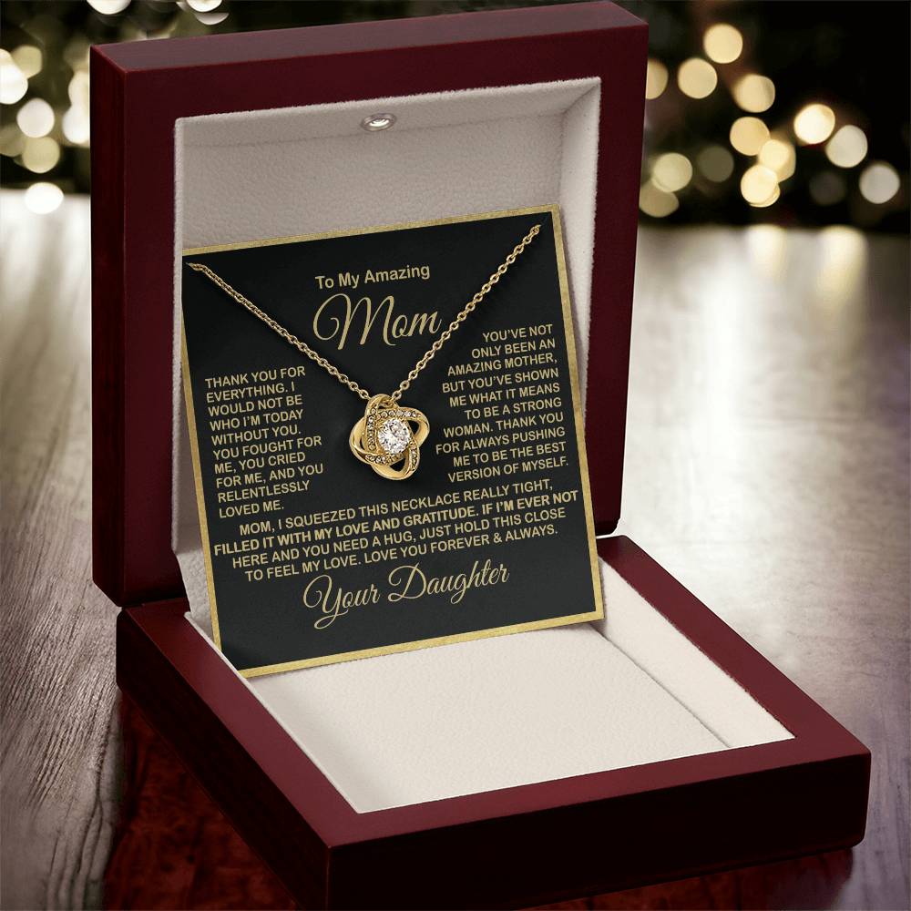 Gift For Amazing Mom Gift For Mom From Daughter 1 Love Knot Necklace