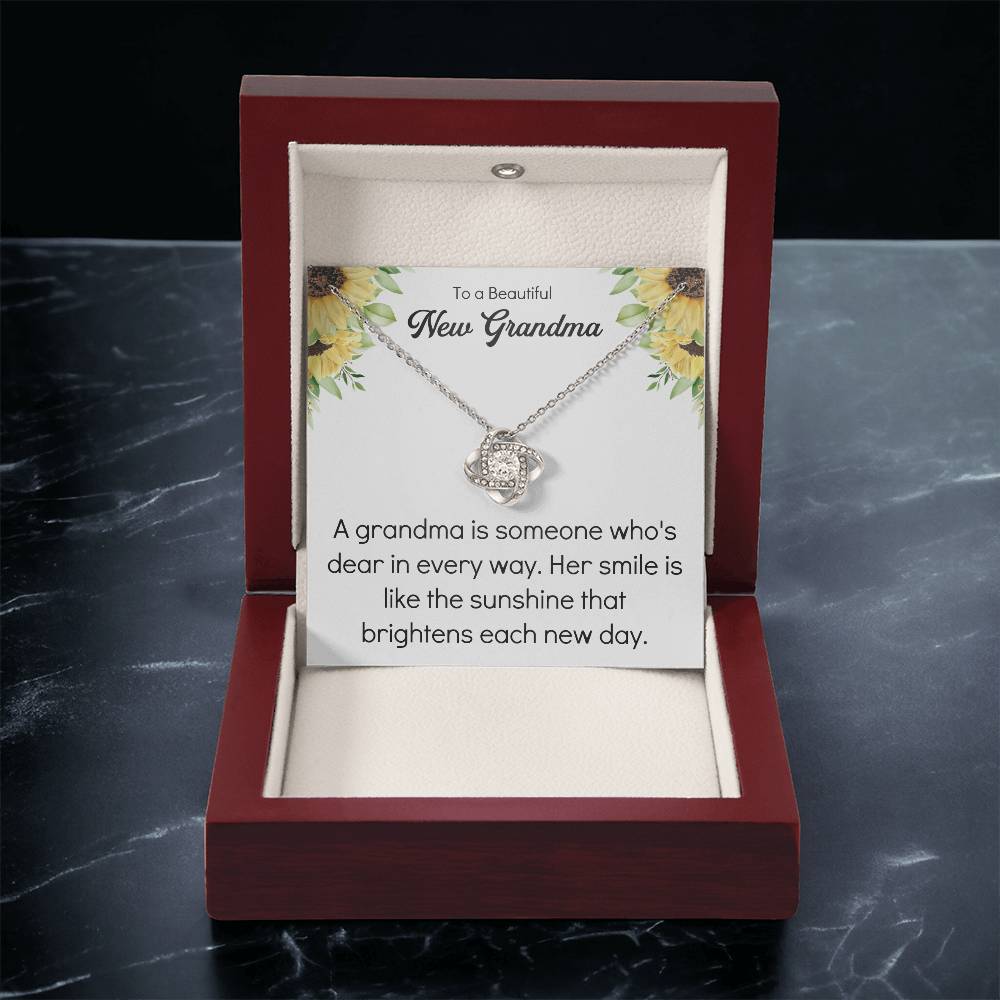 Grandma 2022 Promoted To Grandma Mothers Day Idea For New Grandma Gift Grandma To Be Gift For Grandma Reveal Pregnancy Baby Announcement Love Knot Necklace