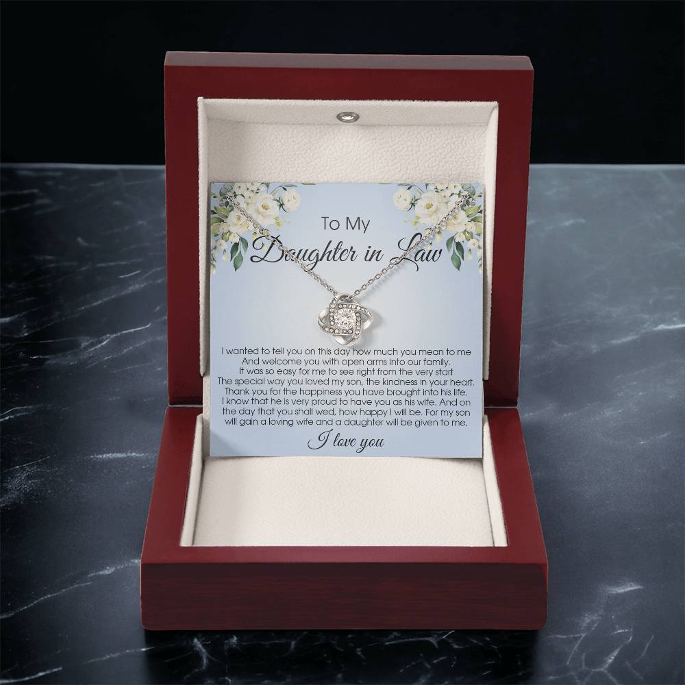 Daughter-In-Law Gift Necklace Wedding Gift Jewelry From Mother-In Law Gift For Bride Love Knot Necklace