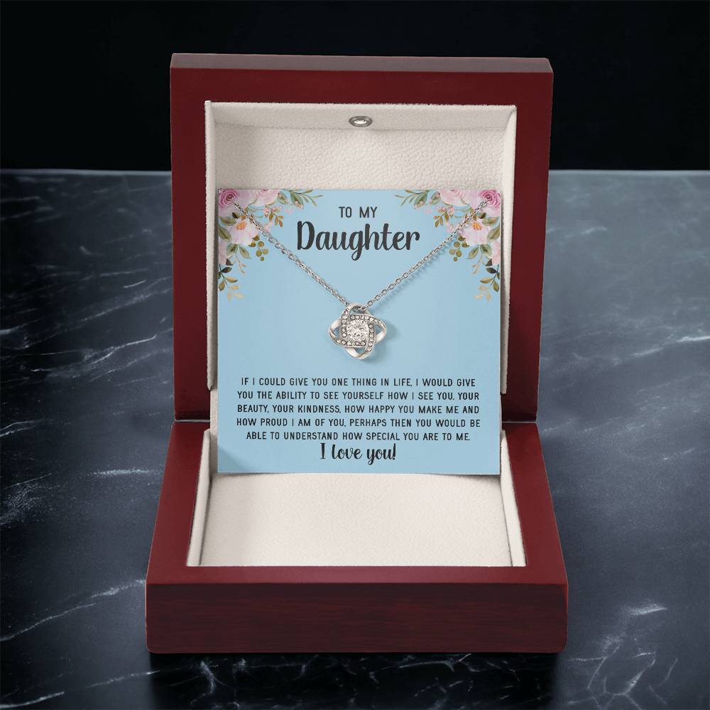 To My Daughter Necklace Gift From Mom Mothers Day Gift For Daughter From Mother Sentimental Jewelry Gifts For Daughter From Mom 7 Love Knot Necklace