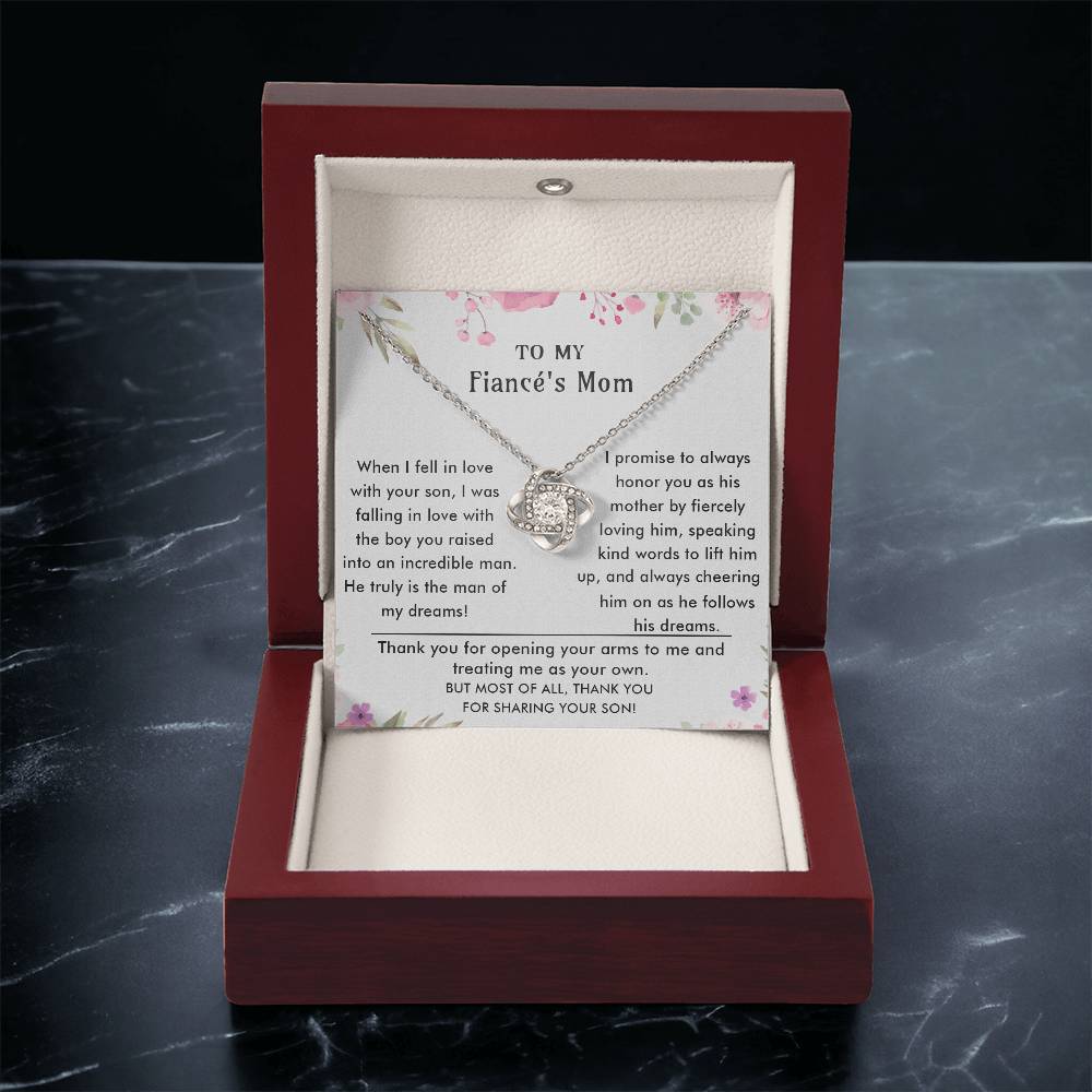 To My Fiancé's Mom - Luxury Gift For Mother's Day Love Knot Necklace
