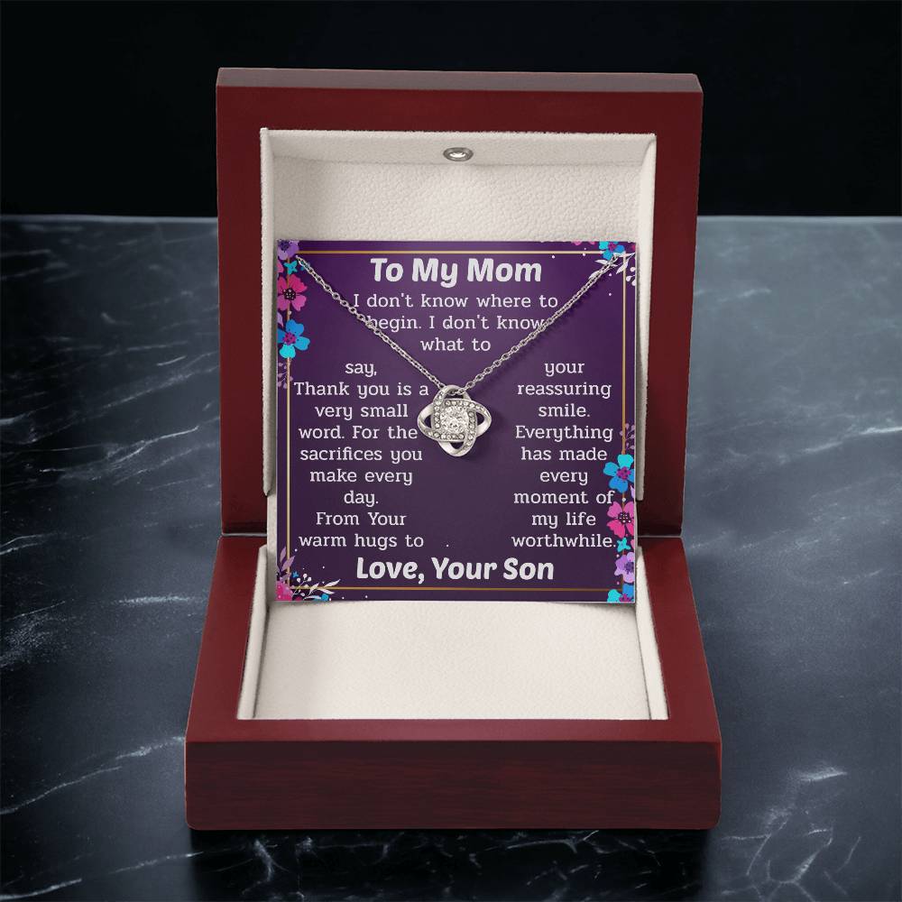 Necklace Gift For Mom From Son Love Knot Necklace