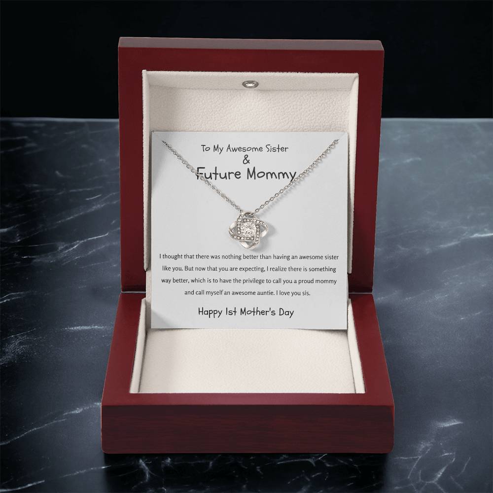 Future Mommy Sister Love Knot Necklace