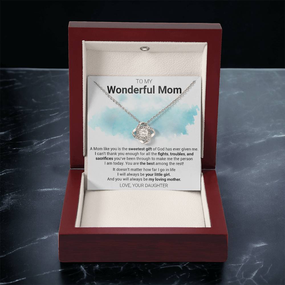 Gift For Mom - Thank You - Love Knot Love Knot Necklace