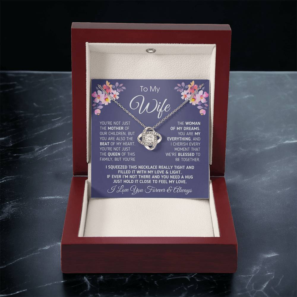 To My Wife Necklace Sentimental Gift For Wife From Husband Wife Birthday Anniversary Gift Love Knot Necklace