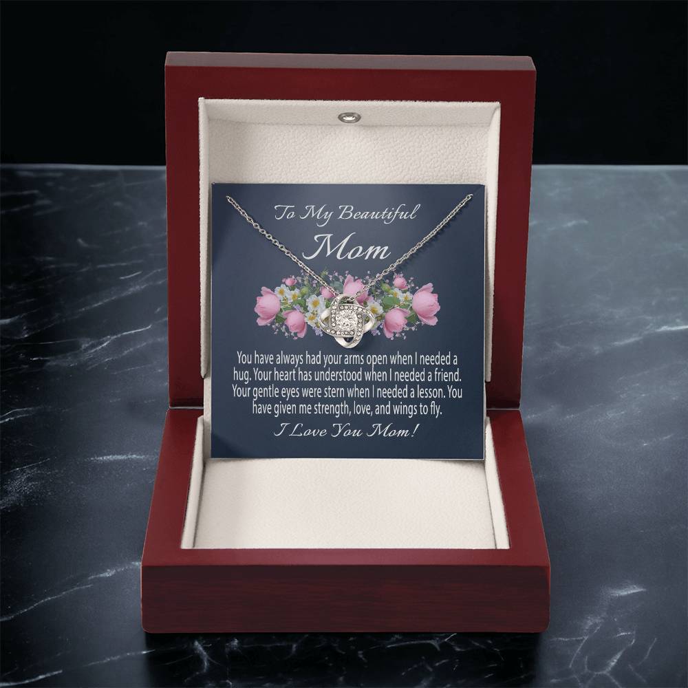 Mothers Day Gift From Daughter Mother's Day Necklace To My Beautiful Mom Necklace Mom Gift From Son Mom Necklace 5 Love Knot Necklace