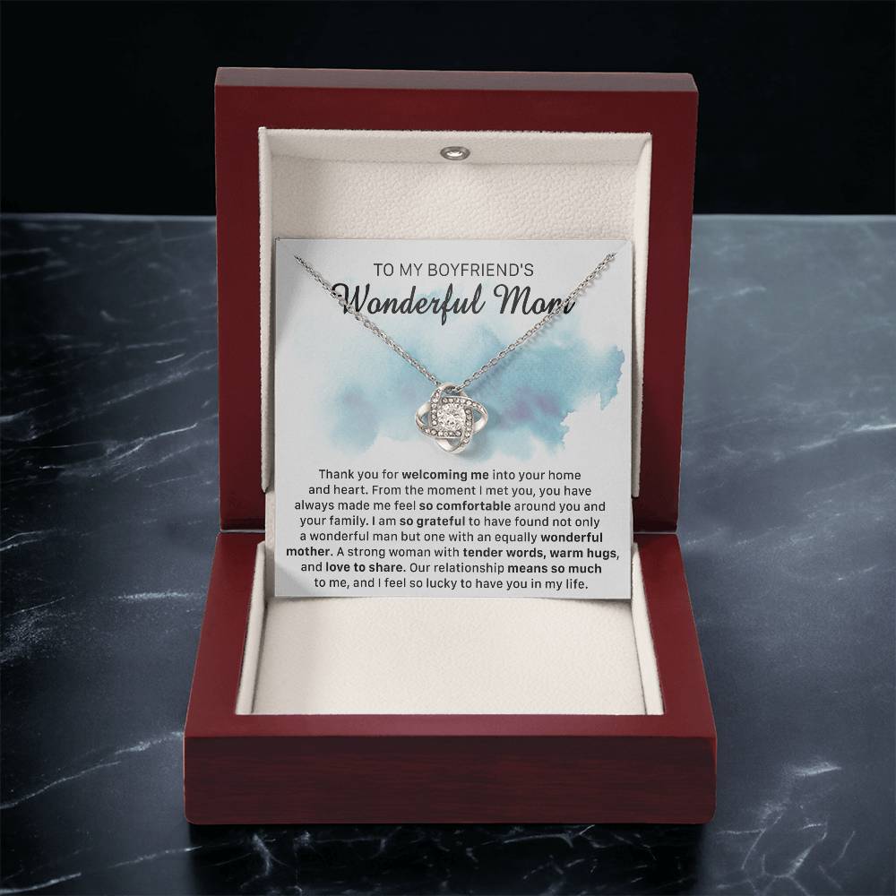 Gift For Boyfriend's Mom Comfortable Wonderful Mother Love Knot Necklace Love Knot Necklace