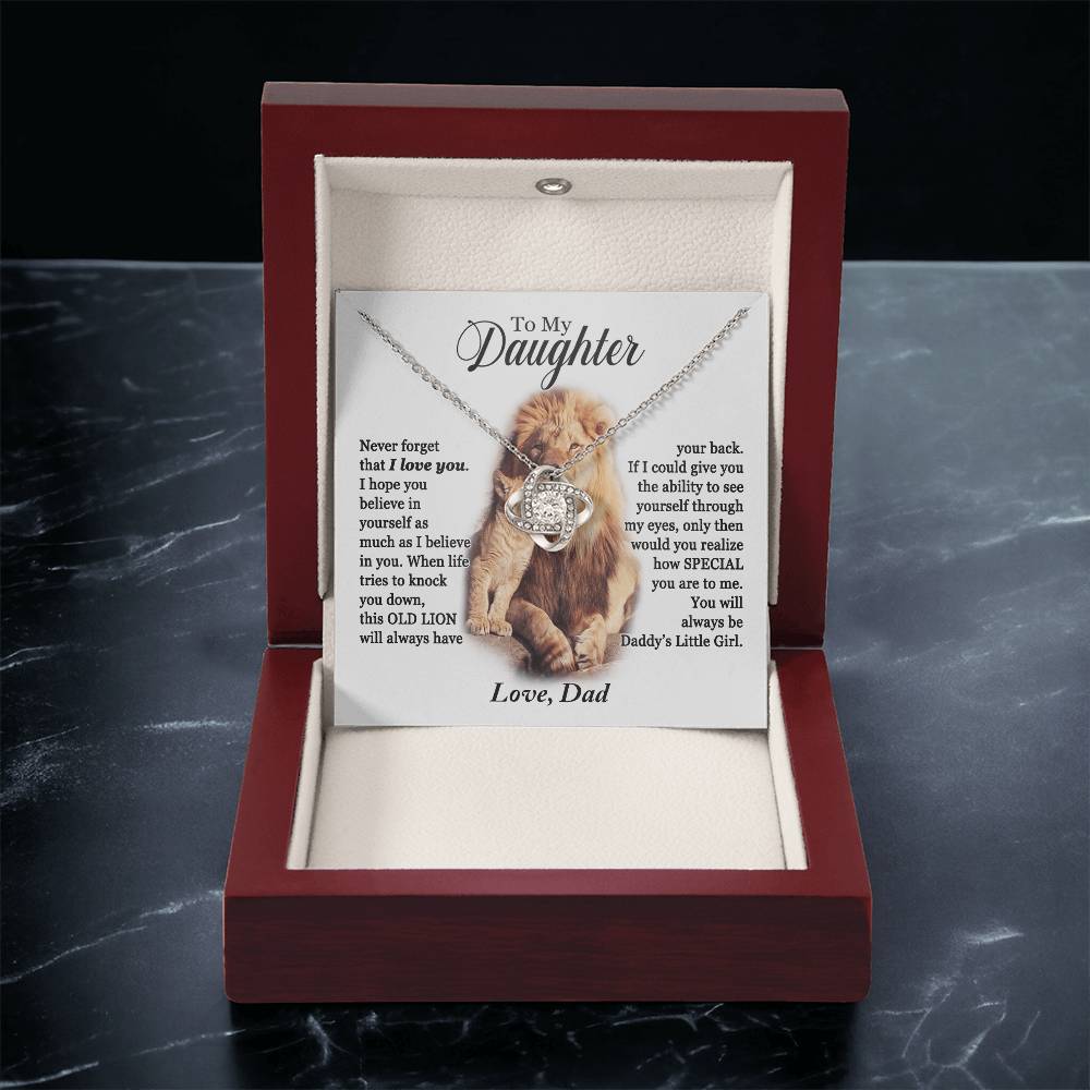 Daughter - Daddy's Little Girl - Love Knot Necklace