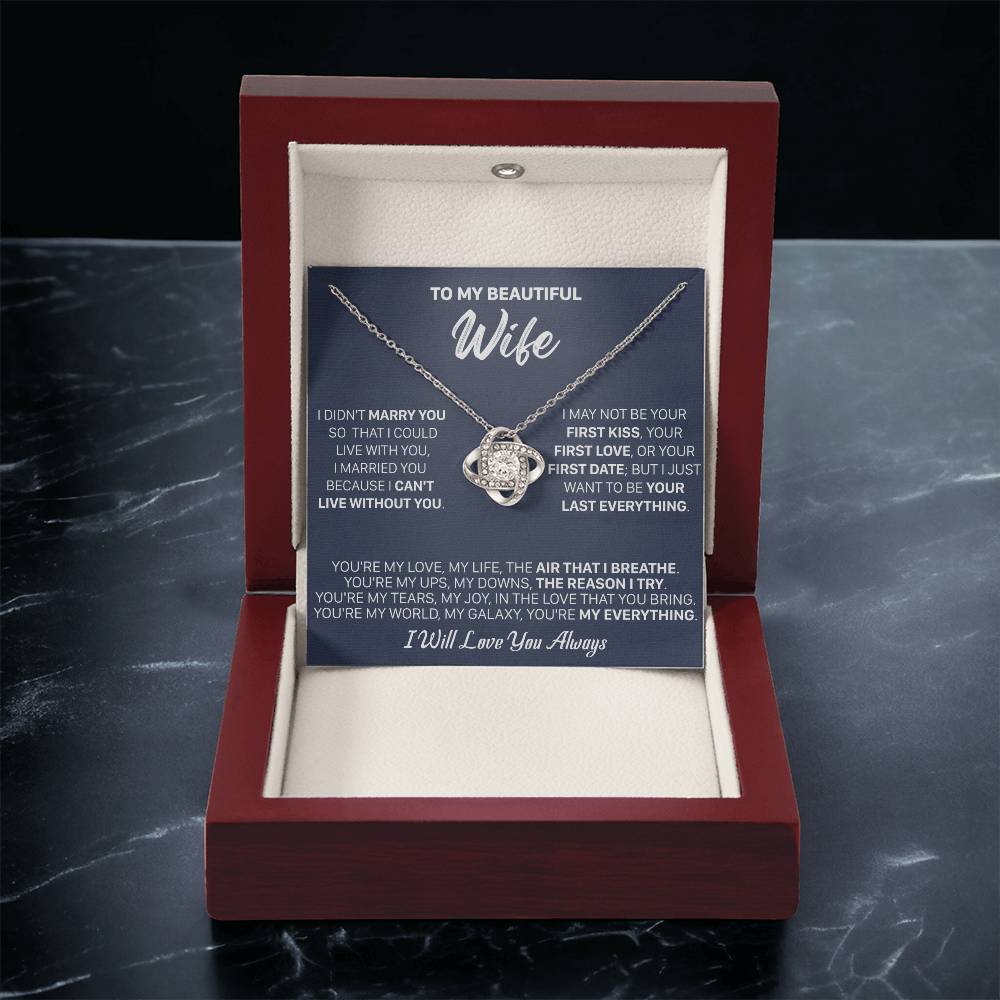 Gift For Wife - Lux Marry I Breath Love Knot Necklace Love Knot Necklace