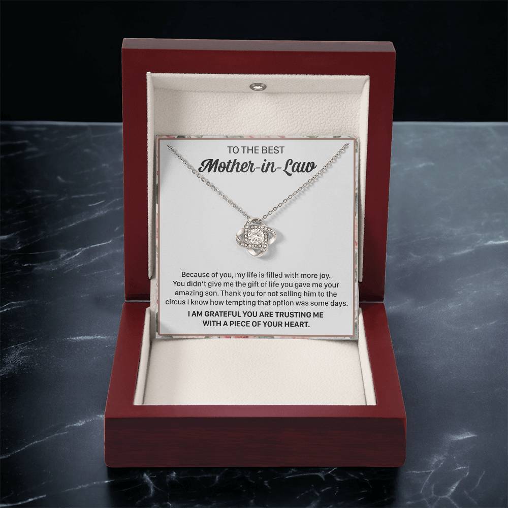Gift For Mother-In-Law More Joy 3 Love Knot Necklace Love Knot Necklace