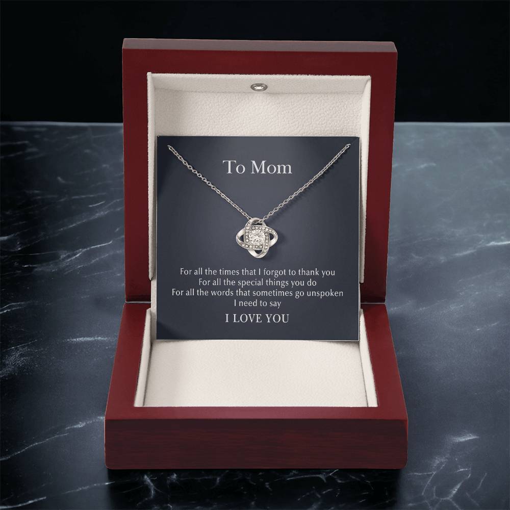 To Mom Love Knot Necklace