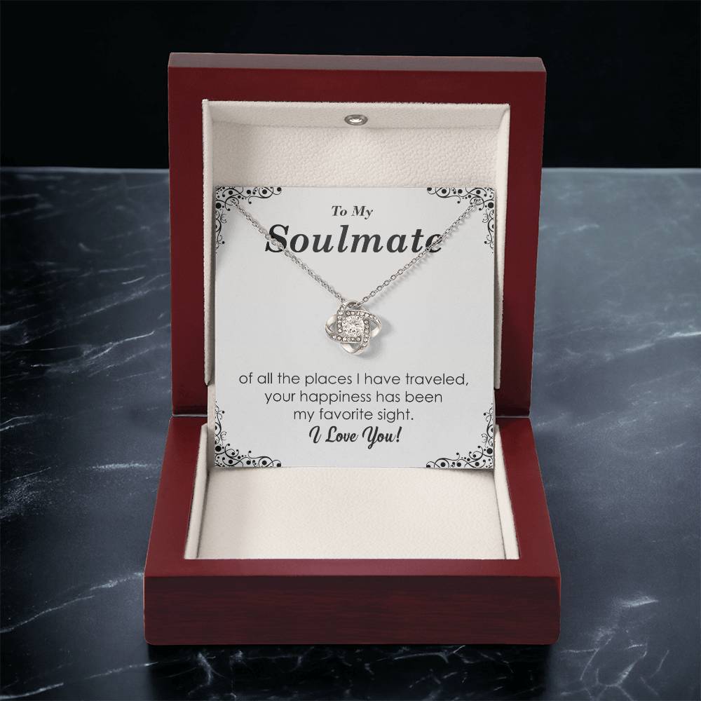 To My Soulmate - Silver Love Knot Necklace Love Knot Necklace