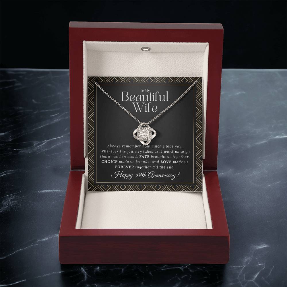 59 Year Anniversary Gift For Wife 59 Year Anniversary Gifts 59 Year Wedding Anniversary Gift Ideas 59Th Wedding Anniversary Gift For Her Love Knot Necklace