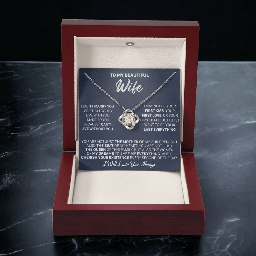 Gift For Wife - Marry The Mother Love Knot Necklace Love Knot Necklace