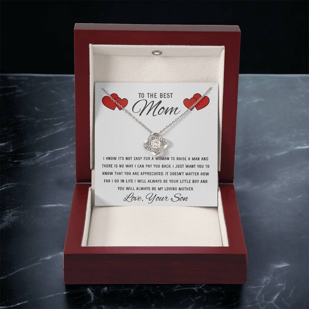 Mothers Day Gift From Son Mother Of The Groom Gift Presents For Mom Birthday Sentimental Jewelry Necklace For Mom Love Knot Necklace