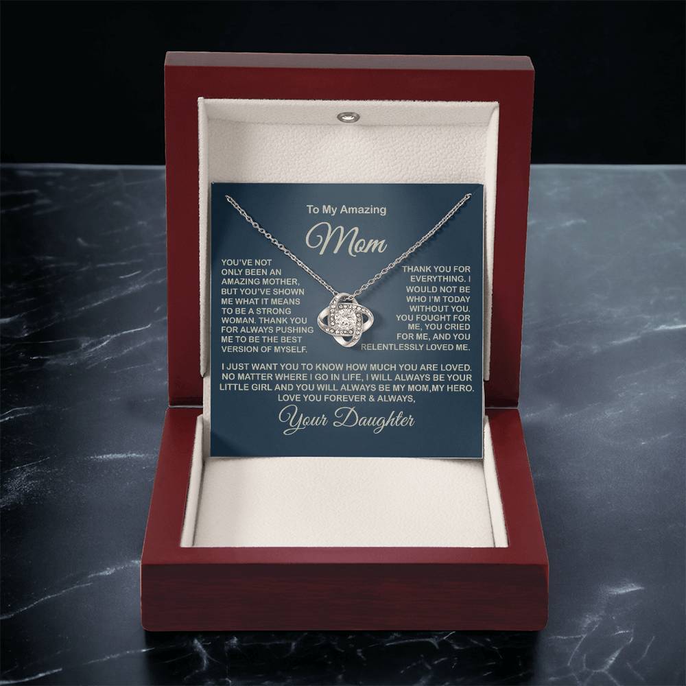 To My Amazing Mom Necklace Gift For Mom From Daughter Sentimental Gift Mother's Day Gift Love Knot Necklace