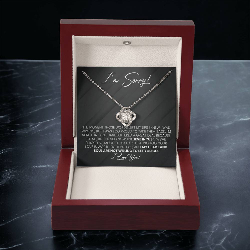 I'm Sorry Love Knot Necklace