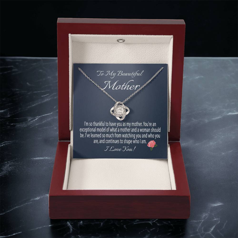 Mothers Day Gift From Daughter Mother's Day Necklace To My Beautiful Mom Necklace Mom Gift From Son Mom Necklace Love Knot Necklace