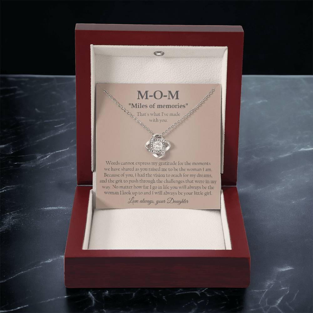 To My Mom Necklace Sentimental Gift For Mom Daughter Mother Jewelry Gift Mother's Day Birthday Present Love Knot Necklace